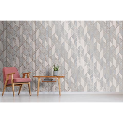 Super Fresco Milan Geo Textured Wallpaper 106407 Rose Gold