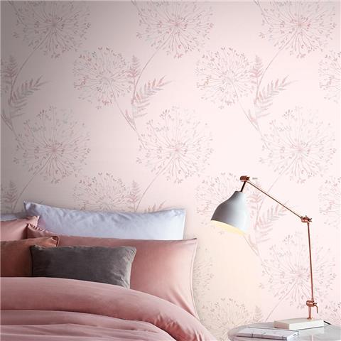 GRAHAM AND BROWN Floriculture WALLPAPER COLLECTION Wish 106435 Blush