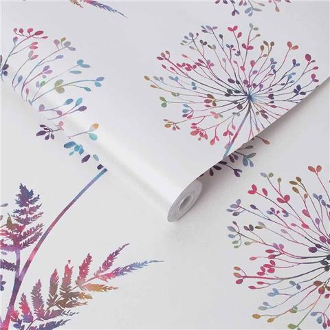 GRAHAM AND BROWN Floriculture WALLPAPER COLLECTION Wish 106438 Multi/White