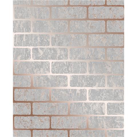 Super Fresco Milan Brick Textured Wallpaper 106522 Rose Gold