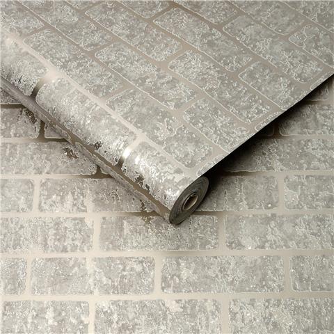 Super Fresco Milan Brick Textured Wallpaper 106524 Taupe