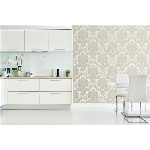 Tranquillity Vogue Damask Wallpaper by Boutique 106676 Ivory Cream