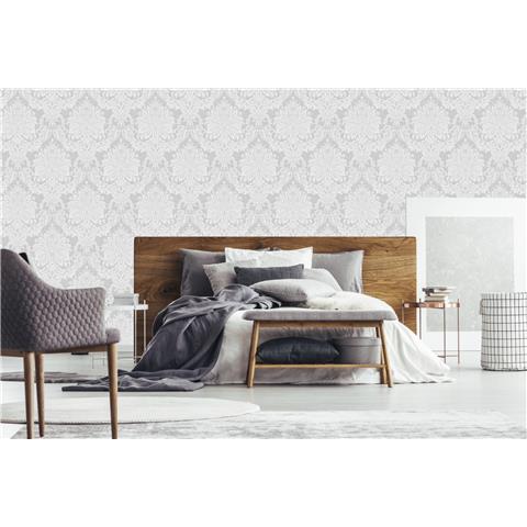 Tranquillity Vogue Damask Wallpaper by Boutique 106678 Dove Grey