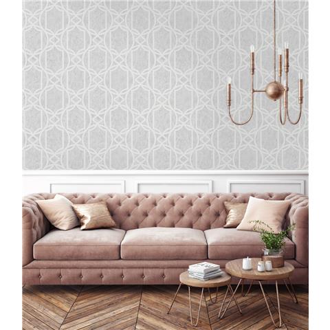 Tranquillity Deco Geometric Wallpaper by Boutique 106683 Dove Grey