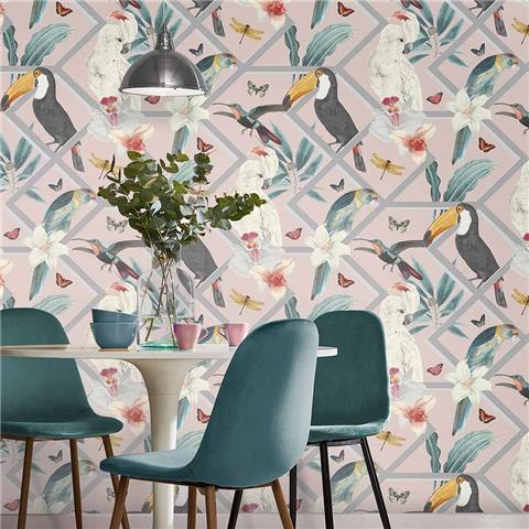 Graham and Brown Hybrid Wallpaper Collection Perch 107604 Blush