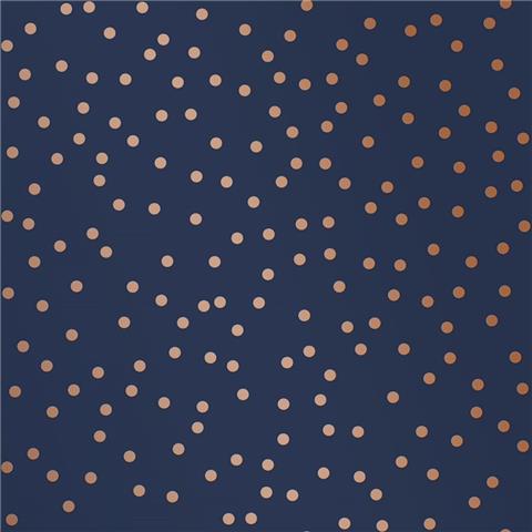 GRAHAM AND BROWN Confetti WALLPAPER navy copper 108561