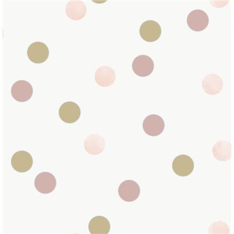 GRAHAM AND BROWN dotty polka WALLPAPER pink/gold 108565
