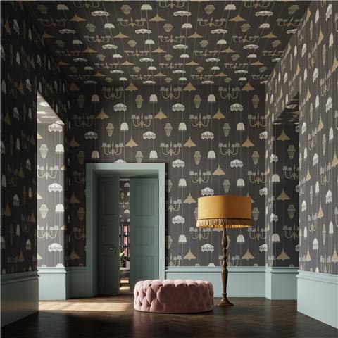 Graham and Brown Curiosity Wallpaper Collection Drawing Room 111716 charcoal