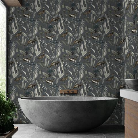 GRAHAM AND BROWN Explorer WALLPAPER COLLECTION Glasshouse 111718 Midnight