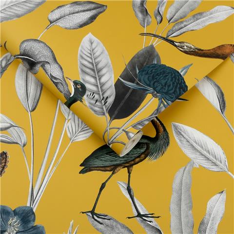 GRAHAM AND BROWN Explorer WALLPAPER COLLECTION Glasshouse 111720 Mustard