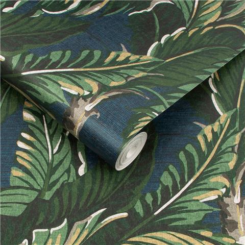 GRAHAM AND BROWN Explorer WALLPAPER COLLECTION Daintree Palm 112017 Midnight
