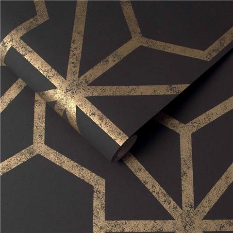 GRAHAM AND BROWN Imperial WALLPAPER COLLECTION Rinku 112197 black/Gold
