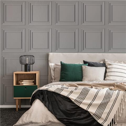 Fresco Wood Panel wallpaper Grey 113257