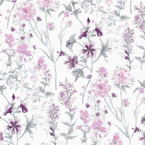 Laura Ashley Wallpaper Wild Meadow 113362 Pale Iris