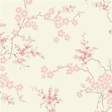 LAURA ASHLEY WALLPAPER Oriental Blossom 113388 Blush