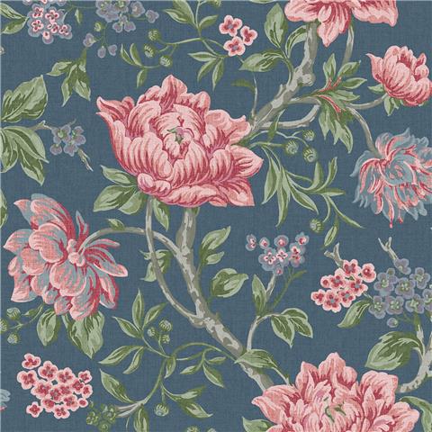 LAURA ASHLEY WALLPAPER Tapestry Floral 113407 Dark Seaspray