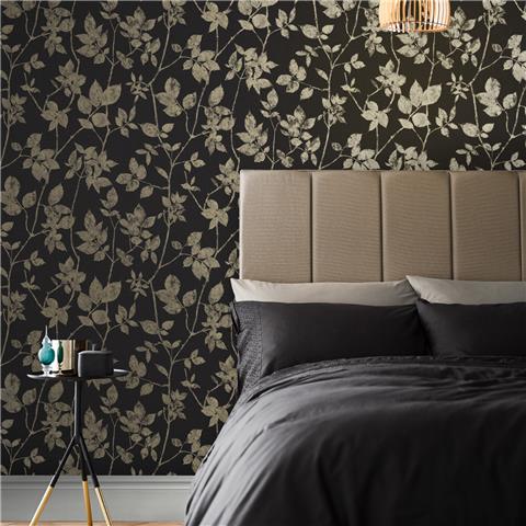 GRAHAM AND BROWN Silhouette WALLPAPER COLLECTION Luna 113945 Charcoal