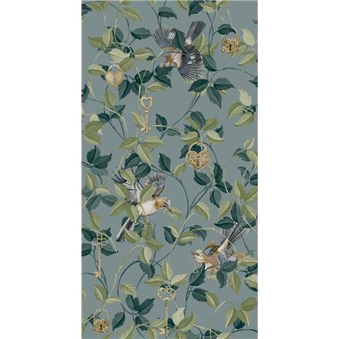 Graham and Brown Curiosity Wallpaper Collection Lock and key 115050 aqua