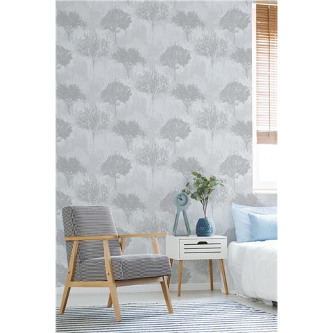 Super Fresco Easy Zen Birch Wallpaper 118705 Silver