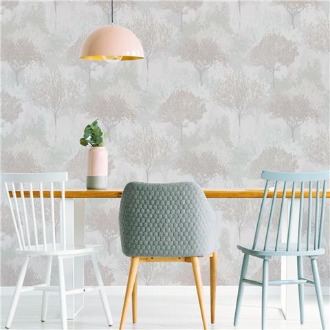 Super Fresco Easy Zen Birch Wallpaper 118714 Mauve