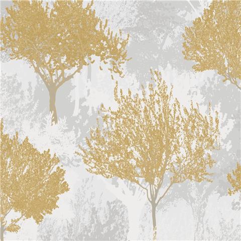 Super Fresco Easy Zen Birch Wallpaper 119561 Mustard