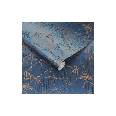 Clarissa Hulse Meadow Grass Wallpaper 120380 French Navy/Copper