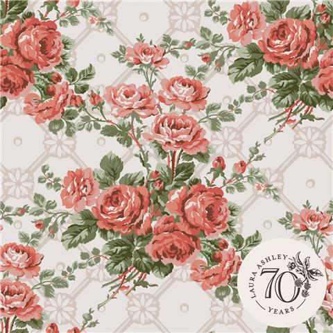 LAURA ASHLEY WALLPAPER Country Roses 121081 Rose Pink