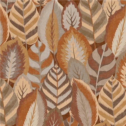 Super Fresco Easy Sublime Solace Arty Leaves Wallpaper 121127 Brown