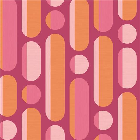 Envy Morse Wallpaper 122376 Raspberry/Tangerine