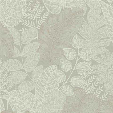 Super Fresco Easy Sublime Solace Scattered Leaves Wallpaper 122424 Sage