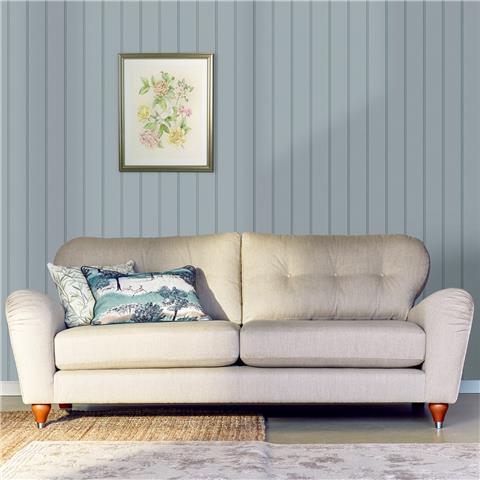 Laura Ashley Wallpaper Chalford Wood Panelling 122758 Seaspray Blue
