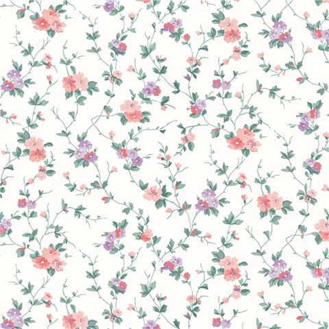 Laura Ashley Wallpaper Priory 122765 Coral Pink