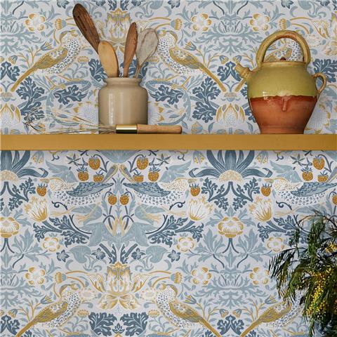 William Morris at Home Wallpaper Strawberry Thief 124232 Soft Blue