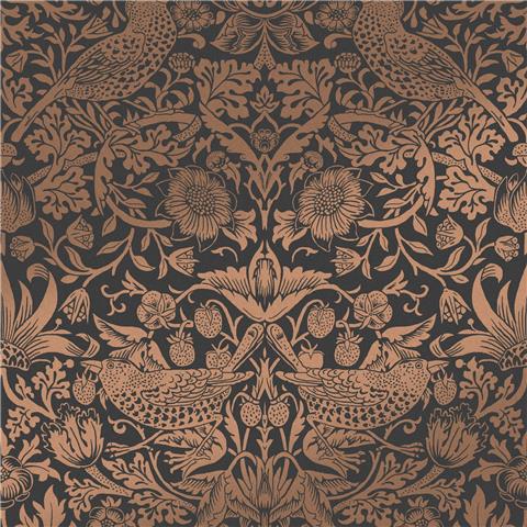 William Morris at Home Wallpaper Strawberry Thief Fibrous 124236 Charcoal