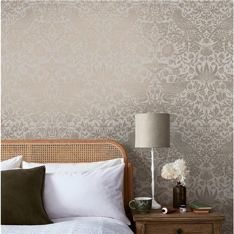 William Morris at Home Wallpaper Strawberry Thief Fibrous 124238 Neutral