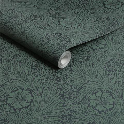William Morris at Home Wallpaper Marigold Fibrous 124255 Green