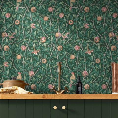 William Morris at Home Wallpaper Bird and Pomegranate 124260 Green