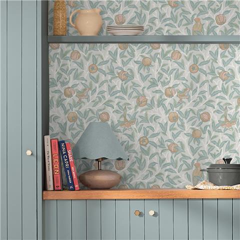 William Morris at Home Wallpaper Bird and Pomegranate 124261 Duck Egg