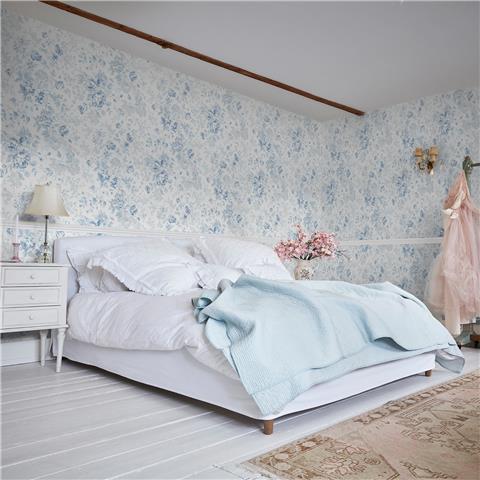 Rachel Ashwell Shabby Chic Wallpaper Romantic Rose 125109 Blue