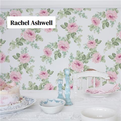 Rachel Ashwell Shabby Chic Wallpaper Royal Bouquet 125111 Pink