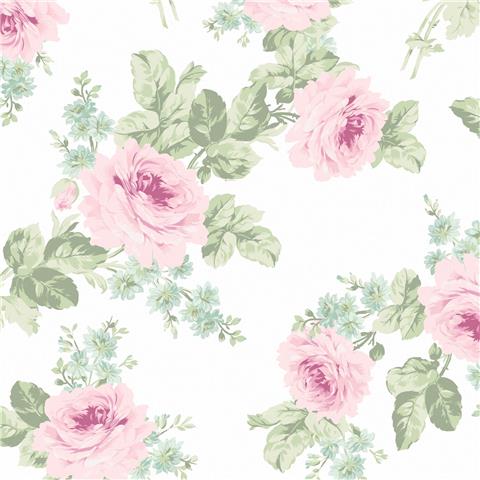 Rachel Ashwell Shabby Chic Wallpaper Royal Bouquet 125111 Pink