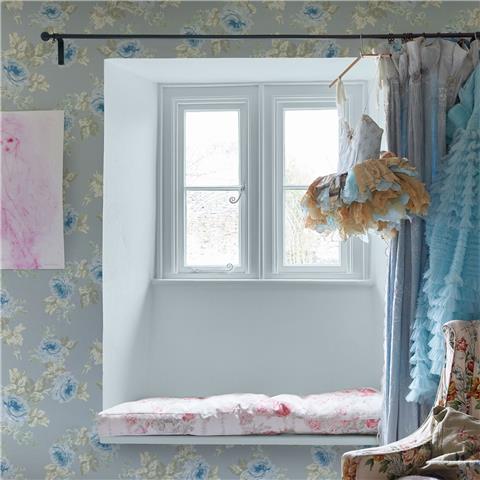 Rachel Ashwell Shabby Chic Wallpaper Royal Bouquet 125112 Blue