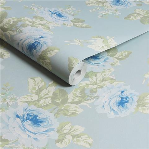 Rachel Ashwell Shabby Chic Wallpaper Royal Bouquet 125112 Blue