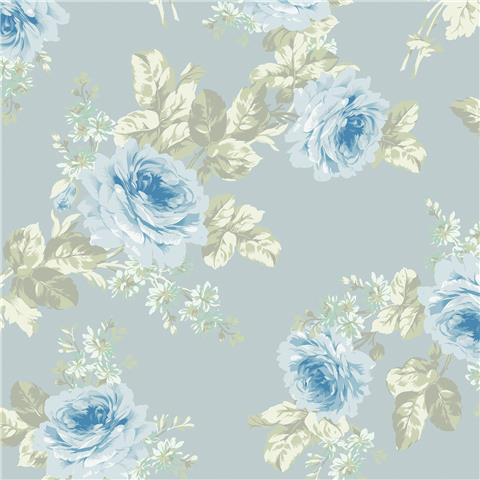 Rachel Ashwell Shabby Chic Wallpaper Royal Bouquet 125112 Blue