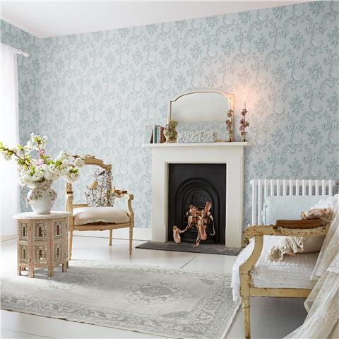 Rachel Ashwell Shabby Chic Wallpaper Boudoir Beauty 125114 Blue