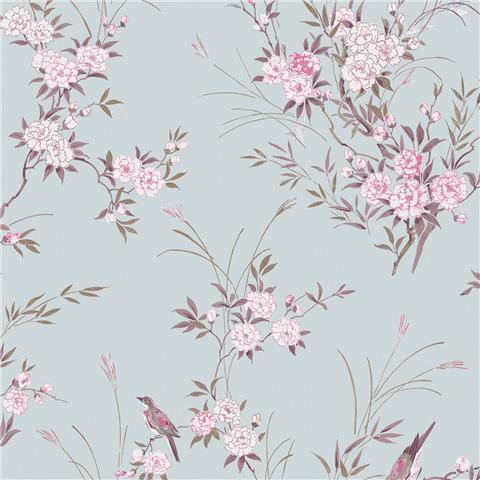 Rachel Ashwell Shabby Chic Wallpaper Bird Chinoiserie 125119 Blue