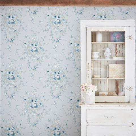 Rachel Ashwell Shabby Chic Wallpaper Garden Floral 125128 Soft/Blue