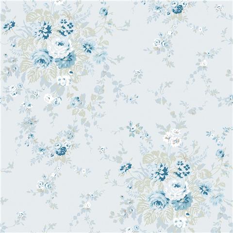 Rachel Ashwell Shabby Chic Wallpaper Garden Floral 125128 Soft/Blue