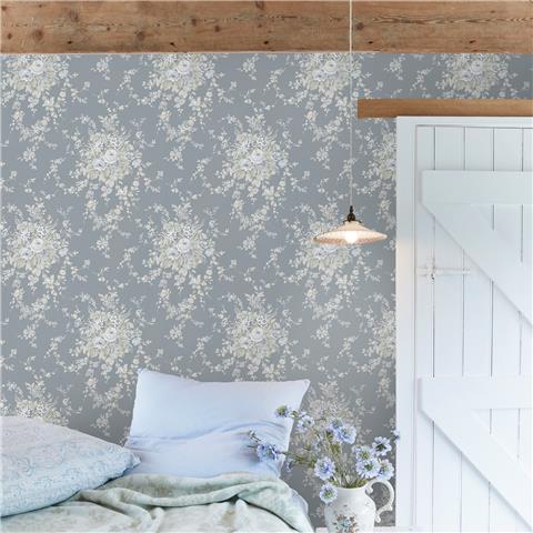 Rachel Ashwell Shabby Chic Wallpaper Garden Floral 125129 Grey