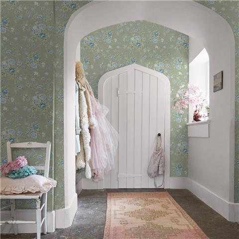 Rachel Ashwell Shabby Chic Wallpaper Wild Flower 125131 Sage